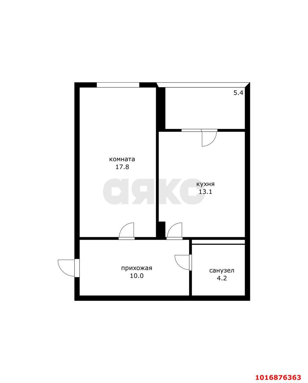 Фото №13: 1-комнатная квартира 45 м² - Краснодар, Прикубанский внутригородской округ, мкр. Восточно-Кругликовский, ул. им. Героя Яцкова И.В., 10
