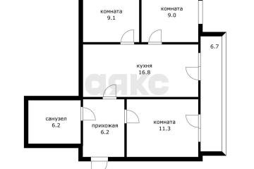 Фото №4: 3-комнатная квартира 63 м² - Новая Адыгея, мкр. жилой комплекс Дарград, ул. Тургеневское шоссе, 33/2к27