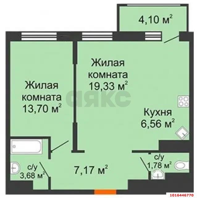 Фото №8: 2-комнатная квартира 56 м² - Знаменский, Карасунский внутригородской округ, мкр. Родные Просторы, ул. Природная, 10Бк1