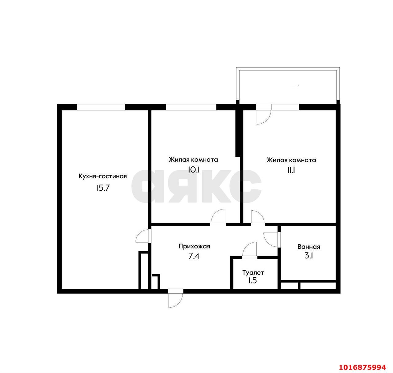 Фото №14: 2-комнатная квартира 52 м² - Краснодар, жилой комплекс Свобода, Прикубанский внутригородской округ, мкр. Краевая Клиническая Больница, ул. Домбайская, 55