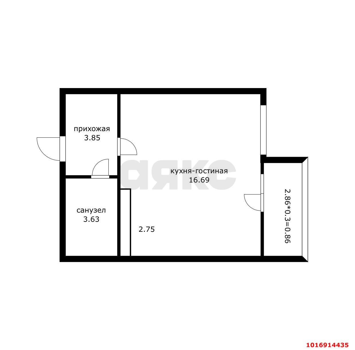 Фото №7: Студия 30 м² - Краснодар, Прикубанский внутригородской округ, Завод Радиоизмерительных Приборов, мкр. Музыкальный, ул. Российская, 257/7