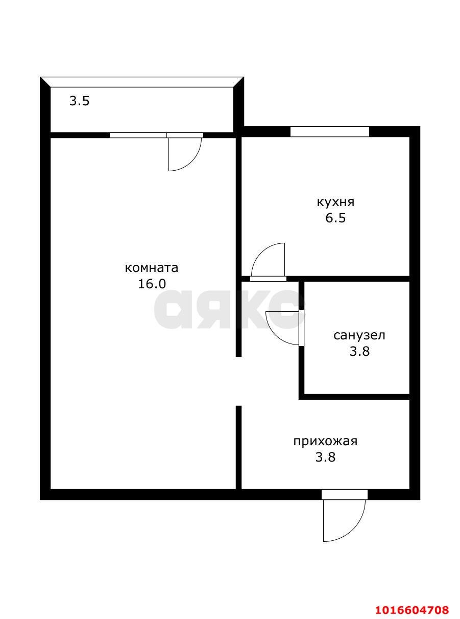 Фото №3: 1-комнатная квартира 29 м² - Краснодар, Западный внутригородской округ, Горгаз, мкр. Центральный, ул. Речная, 8