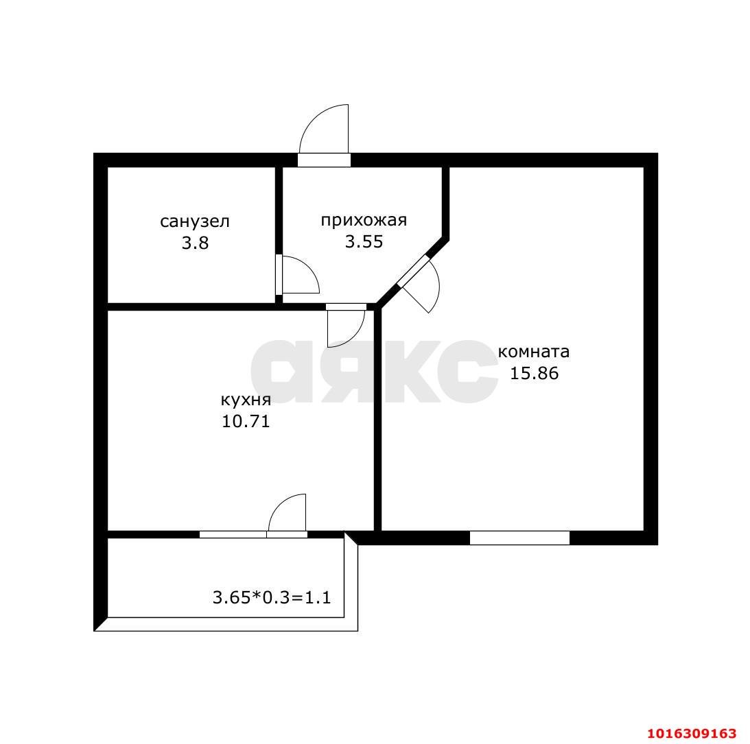 Фото №12: 1-комнатная квартира 38 м² - Новая Адыгея, мкр. жилой комплекс Золотая линия 2, ул. Бжегокайская, 25к1