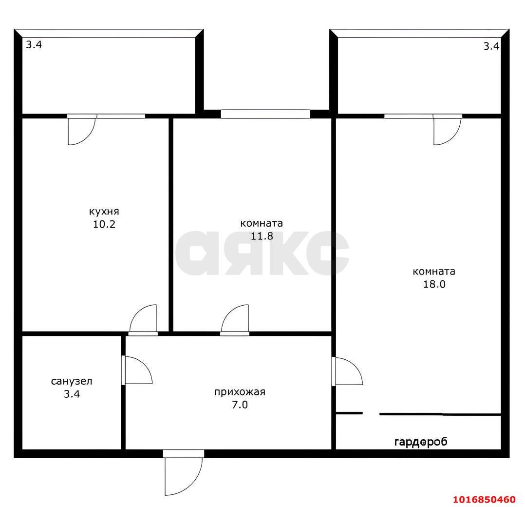 Фото №16: 2-комнатная квартира 57 м² - Краснодар, Прикубанский внутригородской округ, Калинино, мкр. имени Петра Метальникова, ул. Евгении Жигуленко, 30к4