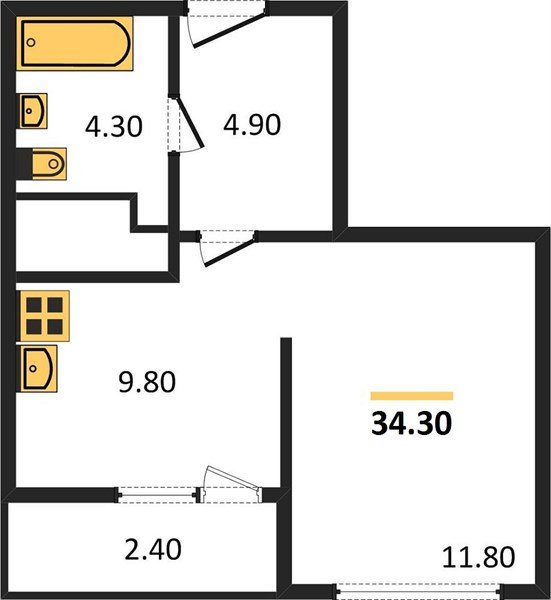 Фото №1: Студия 34 м² - Краснодар, Прикубанский внутригородской округ, мкр. жилой комплекс Югге
