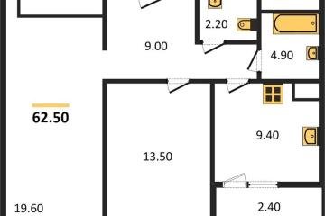 Фото №1: 2-комнатная квартира 62 м² - Краснодар, мкр. жилой комплекс Югге,