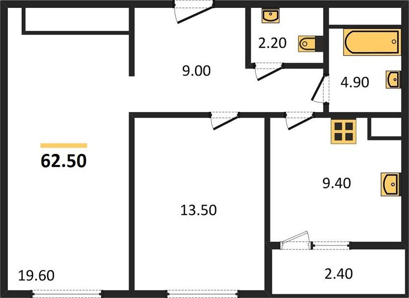 Фото №1: 2-комнатная квартира 62 м² - Краснодар, Прикубанский внутригородской округ, мкр. жилой комплекс Югге