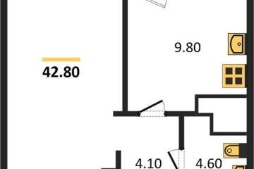 Фото №1: 1-комнатная квартира 42 м² - Краснодар, мкр. жилой комплекс Югге,