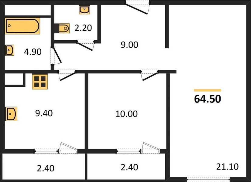Фото №1: 2-комнатная квартира 64 м² - Краснодар, Прикубанский внутригородской округ, мкр. жилой комплекс Югге