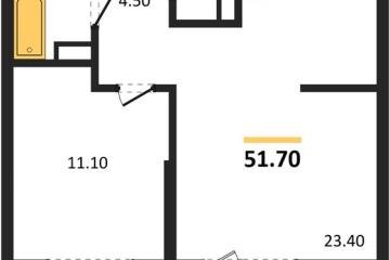Фото №1: 1-комнатная квартира 51 м² - Краснодар, мкр. ЖК Рекорд, ул. Новороссийская, 102И