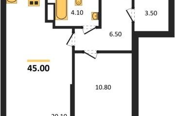Фото №1: 1-комнатная квартира 45 м² - Краснодар, мкр. Догма Парк, 