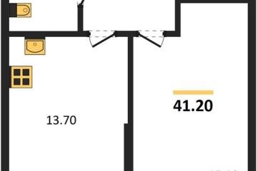 Фото №1: 1-комнатная квартира 41 м² - Краснодар, мкр. Парк Победы, 