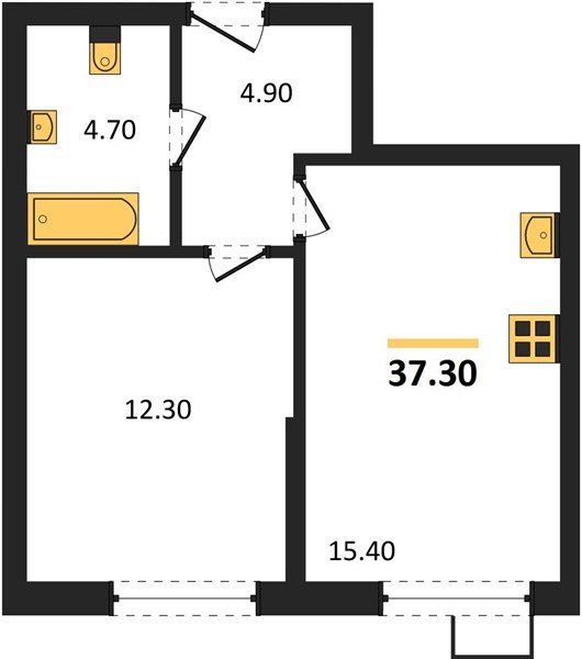 Фото №1: 1-комнатная квартира 37 м² - Краснодар, Прикубанский внутригородской округ, мкр. Парк Победы