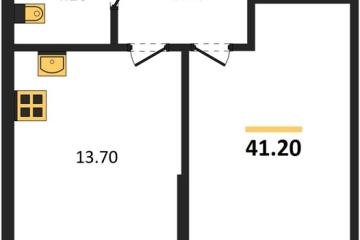Фото №1: 1-комнатная квартира 41 м² - Краснодар, мкр. Парк Победы, 