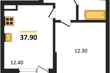 Фото №1: 1-комнатная квартира 37 м² - Краснодар, мкр. Парк Победы, 
