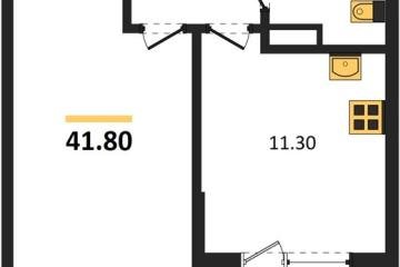 Фото №1: 1-комнатная квартира 41 м² - Краснодар, мкр. Парк Победы, 
