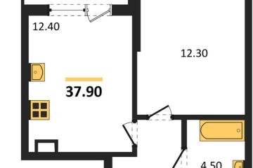 Фото №1: 1-комнатная квартира 37 м² - Краснодар, мкр. Парк Победы,