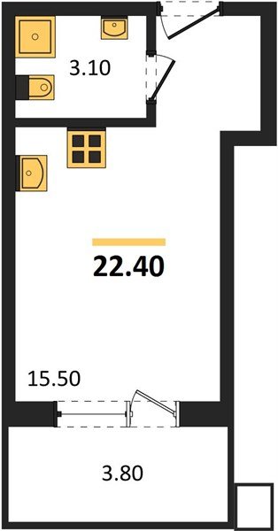 Фото №1: Студия 22 м² - Краснодар, Прикубанский внутригородской округ, мкр. Парк Победы