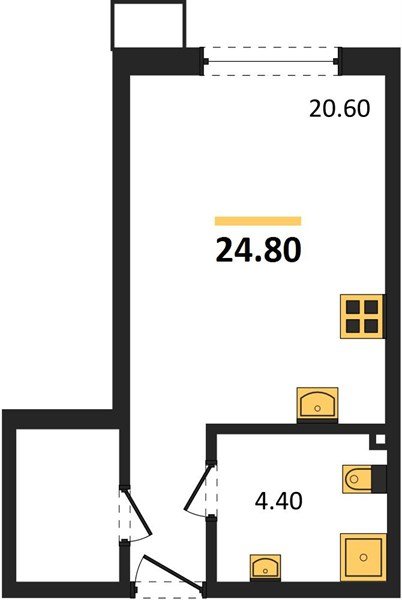 Фото №1: Студия 24 м² - Краснодар, Прикубанский внутригородской округ, мкр. Парк Победы