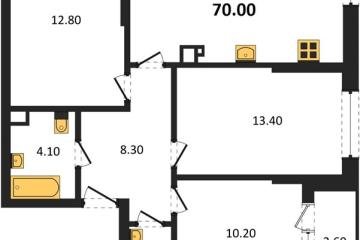 Фото №1: 3-комнатная квартира 70 м² - Краснодар, мкр. Догма Парк, 