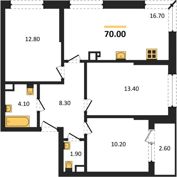 Фото №1: 3-комнатная квартира 70 м² - Краснодар, Прикубанский внутригородской округ, мкр. Догма Парк