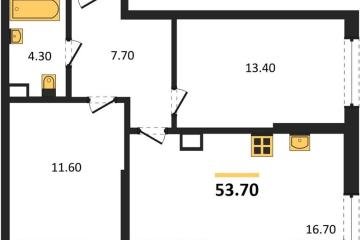 Фото №1: 2-комнатная квартира 53 м² - Краснодар, мкр. Догма Парк, 