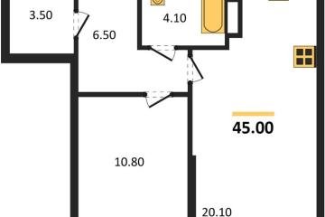 Фото №1: 1-комнатная квартира 45 м² - Краснодар, мкр. Догма Парк, 
