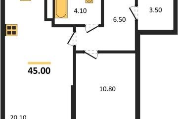 Фото №1: 1-комнатная квартира 45 м² - Краснодар, мкр. Догма Парк, 