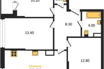 Фото №1: 3-комнатная квартира 69 м² - Краснодар, мкр. Догма Парк, 