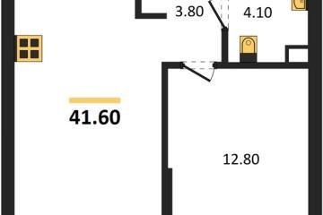 Фото №1: 1-комнатная квартира 41 м² - Краснодар, мкр. Догма Парк, ул. Марины Цветаевой, 34