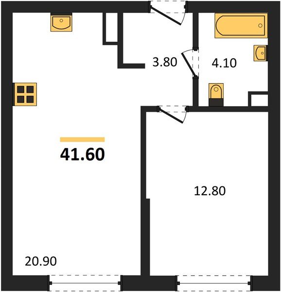 Фото №1: 1-комнатная квартира 41 м² - Краснодар, Прикубанский внутригородской округ, мкр. Догма Парк, ул. Марины Цветаевой, 34