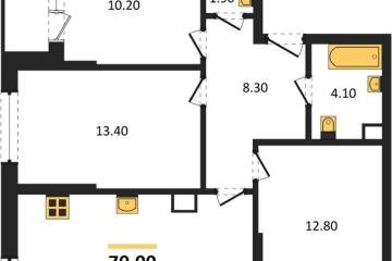 Фото №1: 3-комнатная квартира 70 м² - Краснодар, мкр. Догма Парк, ул. Марины Цветаевой, 34