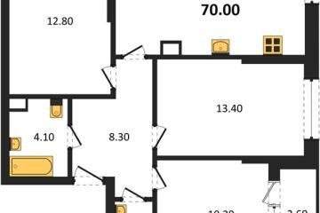 Фото №1: 3-комнатная квартира 70 м² - Краснодар, мкр. Догма Парк, ул. Марины Цветаевой, 33