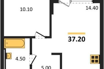 Фото №1: 1-комнатная квартира 37 м² - Краснодар, мкр. квартал Самолёт 7, 