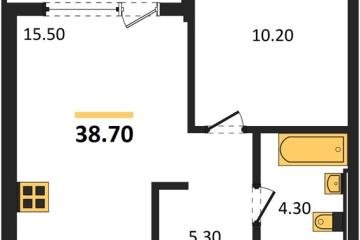 Фото №1: 1-комнатная квартира 38 м² - Краснодар, мкр. квартал Самолёт 7, 