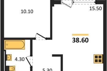 Фото №1: 1-комнатная квартира 38 м² - Краснодар, мкр. квартал Самолёт 7, 