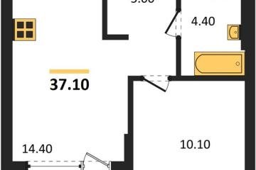 Фото №1: 1-комнатная квартира 37 м² - Краснодар, мкр. квартал Самолёт 7, 