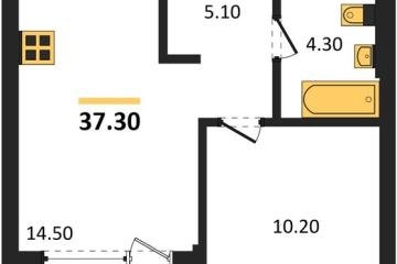 Фото №1: 1-комнатная квартира 37 м² - Краснодар, мкр. квартал Самолёт 7, 