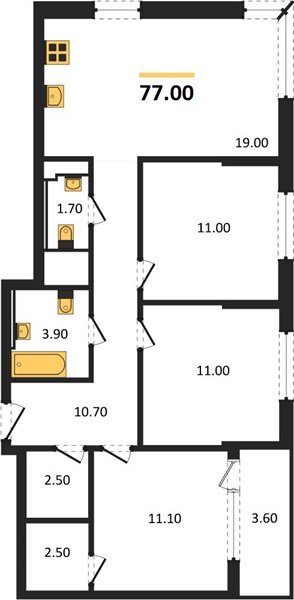 Фото №1: 3-комнатная квартира 77 м² - Краснодар, Прикубанский внутригородской округ, мкр. квартал Самолёт 7