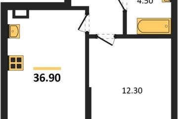 Фото №1: 1-комнатная квартира 36 м² - Краснодар, мкр. Парк Победы, 