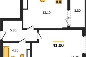 Фото №1: 1-комнатная квартира 41 м² - Краснодар, мкр. Прикубанский внутригородской округ,