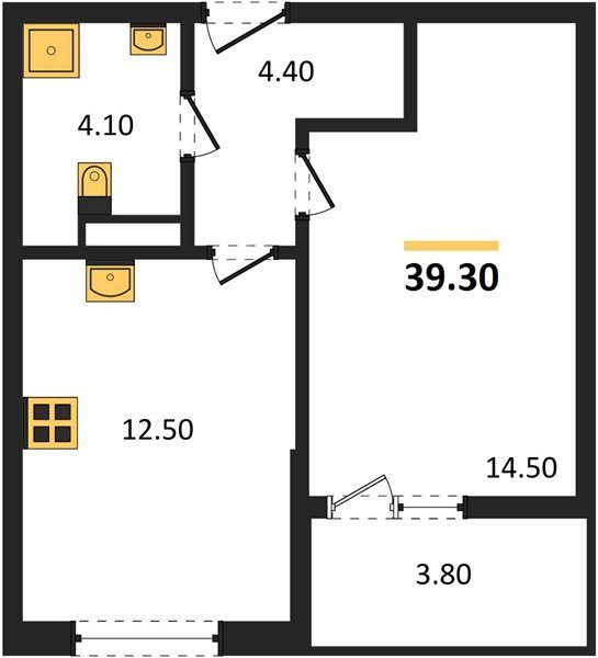 Фото №1: 1-комнатная квартира 39 м² - Краснодар, мкр. Прикубанский внутригородской округ