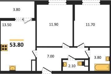 Фото №1: 2-комнатная квартира 53 м² - Краснодар, мкр. Прикубанский внутригородской округ,