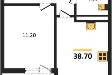 Фото №1: 1-комнатная квартира 38 м² - Краснодар, мкр. Прикубанский внутригородской округ,