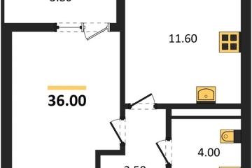 Фото №1: 1-комнатная квартира 36 м² - Краснодар, мкр. Прикубанский внутригородской округ,