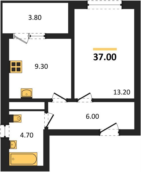Фото №1: 1-комнатная квартира 37 м² - Краснодар, мкр. Прикубанский внутригородской округ