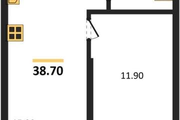 Фото №1: 1-комнатная квартира 38 м² - Краснодар, мкр. Прикубанский внутригородской округ,