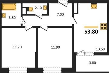 Фото №1: 2-комнатная квартира 53 м² - Краснодар, мкр. Прикубанский внутригородской округ,