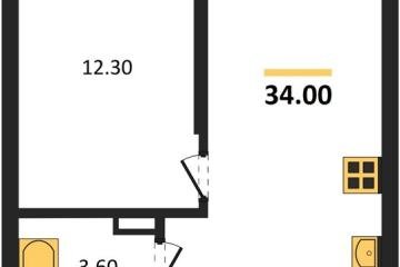 Фото №1: 1-комнатная квартира 34 м² - Краснодар, мкр. Прикубанский внутригородской округ,