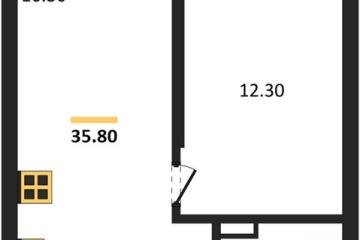 Фото №1: 1-комнатная квартира 35 м² - Краснодар, мкр. Прикубанский внутригородской округ,